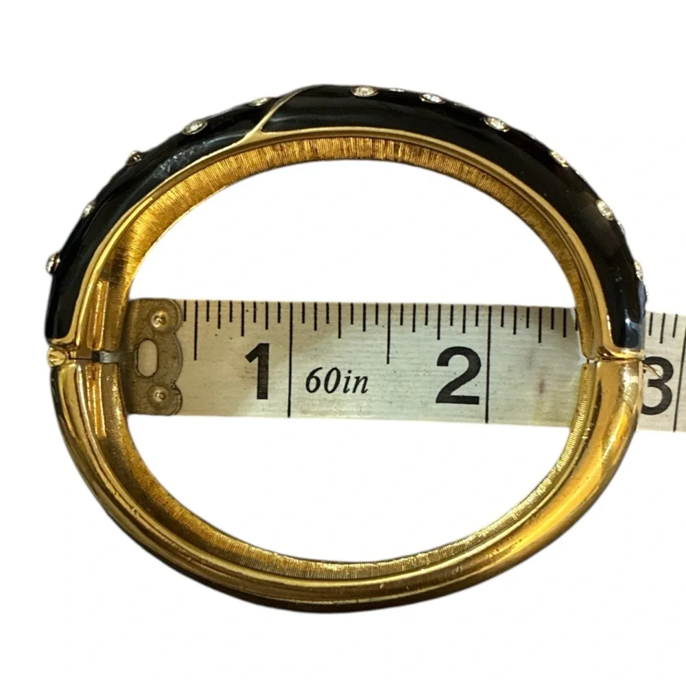 DSCO Daniel Swarovski Black and Gold Polka Dot Hinge Bracelet - Picture 6 of 6